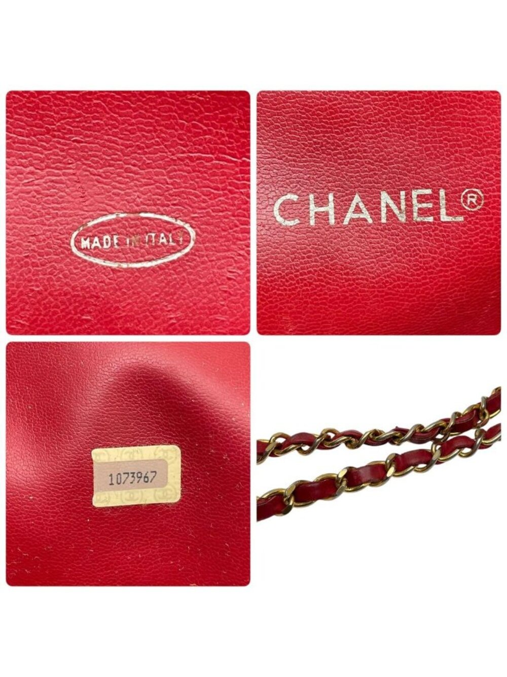 Chanel Quilted Lambskin Chain Shoulder Tote Red - Picture 10 of 10